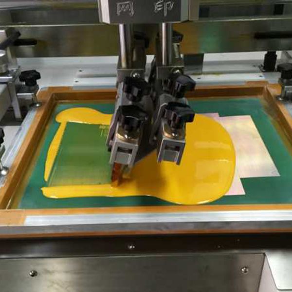 Flatbed silk screen printing unit